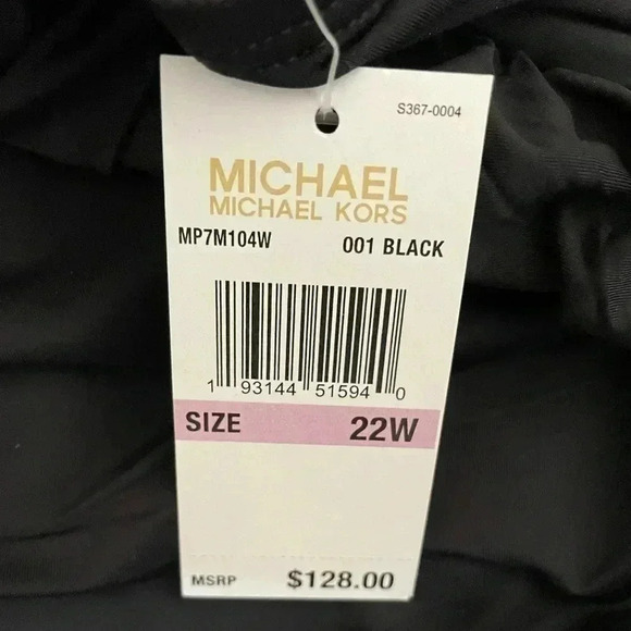 Michael-Michael Kors Black Keyhole One-Piece Swimsuit sz 22 W - Picture 5 of 14